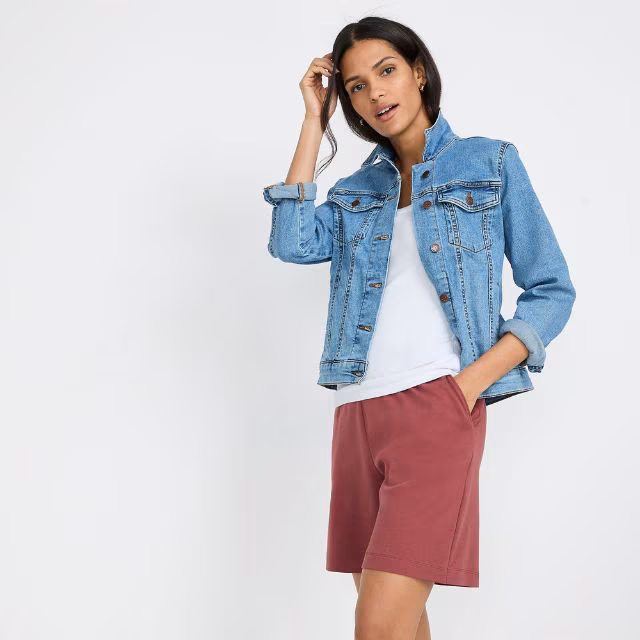Lands' End Women's High-Rise Elastic Waist Sport Knit Shorts