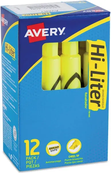Avery Hi-LITER Desk-Style Highlighters Fluorescent