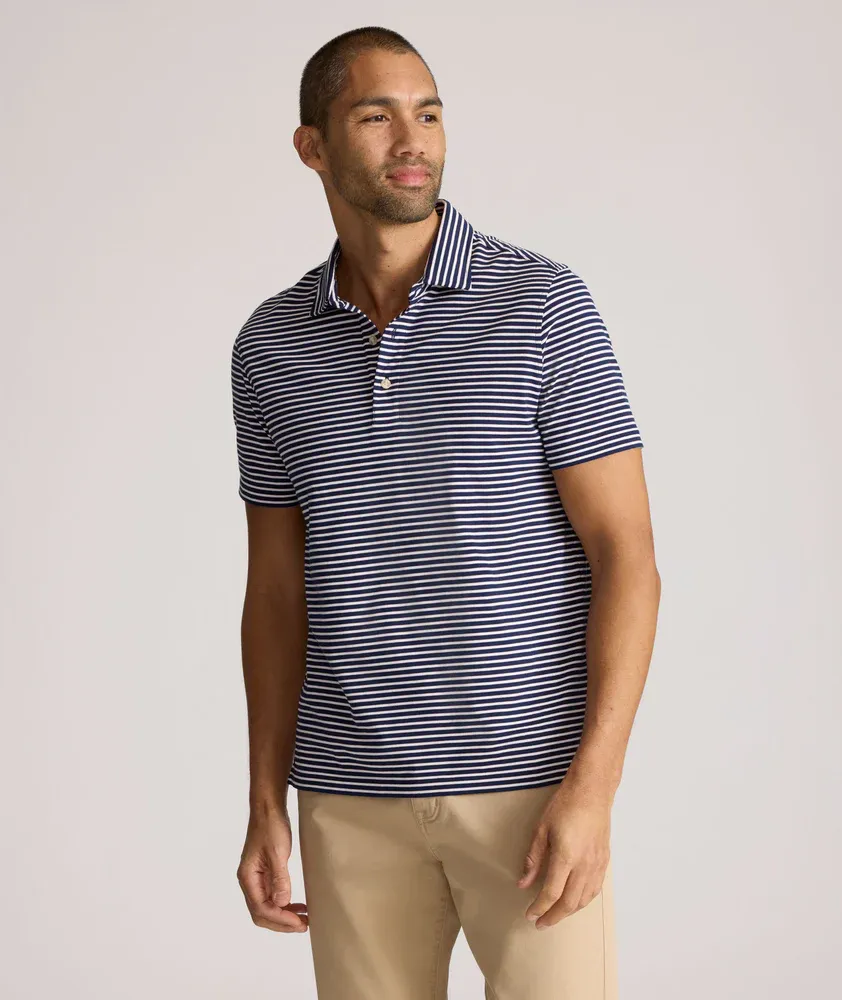 Striped Jersey Performance Polo