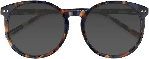 Floral Round Acetate Sunglasses with 1.6 Basic Tint Lenses