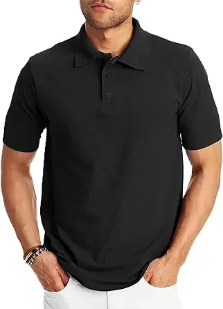 Hanes Mens X-Temp Short Sleeve Midweight Polo Shirt (Black or White) from $7.31 + Free Shipping w/ Prime or on $35+