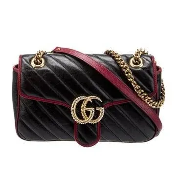Gucci - Gg Marmont Small Quilted Textured-leather Shoulder Bag - Black