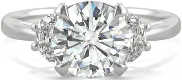 Platinum Moissanite Three-Stone Ring
