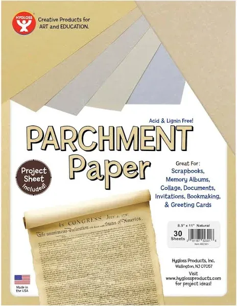 Hygloss Parchment Paper 8.5x11 30 Sheets