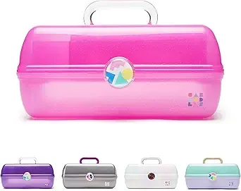 Caboodles On-The-Go Girl Hot Pink Sparkle Jellies Vintage Case