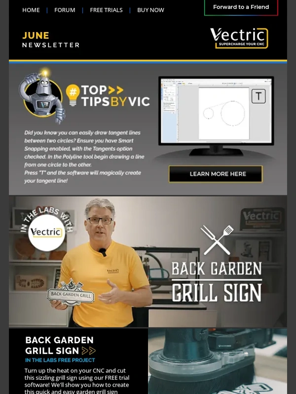 Vectric - Two New Free CNC Projects - Garden Grill Sign & Elephant Lamp | Supersized Sculptures Maker Spotlight ? | NEW Fishing Models ?