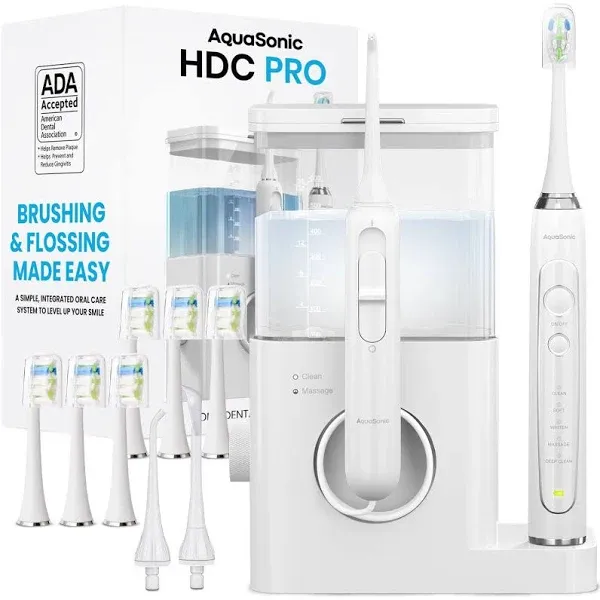 AquaSonic Home Dental Center PRO Electric Power Toothbrush & Water Flosser