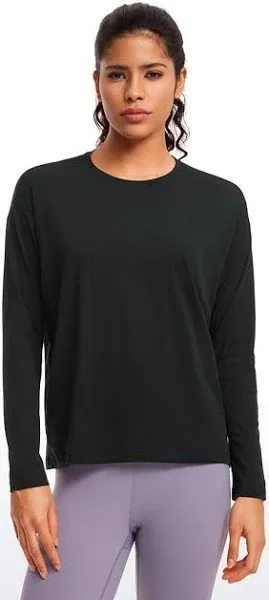CRZ YOGA Women's Loose Fit Pima Cotton Workout Shirts