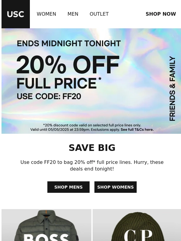 USC - 20% off* Full Price Ends Tonight!