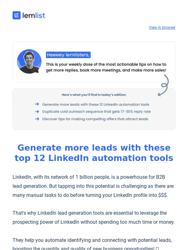 Lemlist - Get a 17-30% reply rate with this outreach sequence