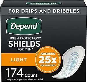 Depend Shields for Men Light Bladder Control Pad, Case/174