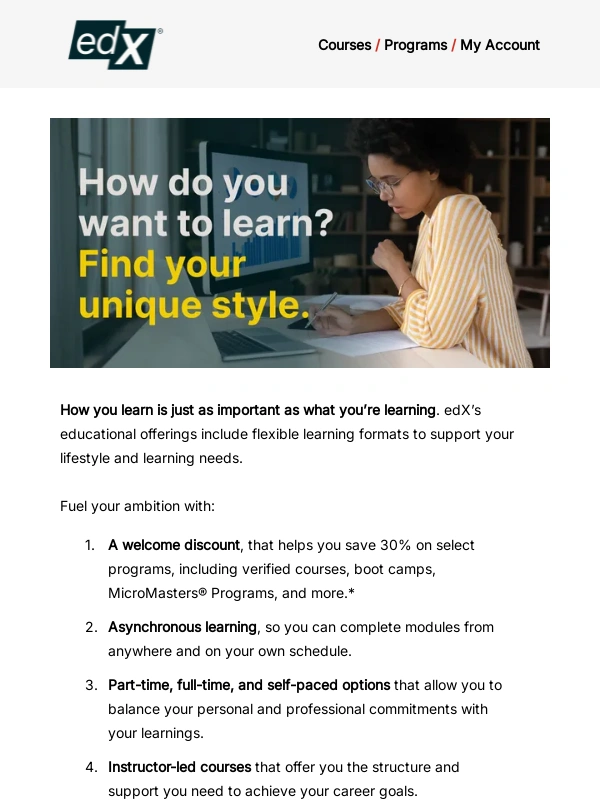 edX - Learner,how you learn matters. Find what works for you