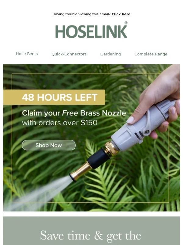 Hoselink - Act Fast: Free Brass Jet Nozzle! ⚡