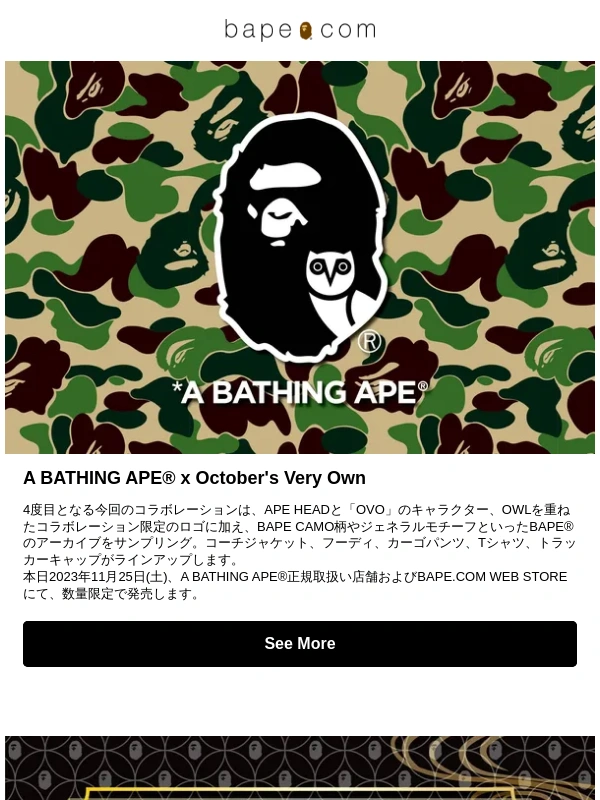 Bape - A BATHING APE® x October's Very Own