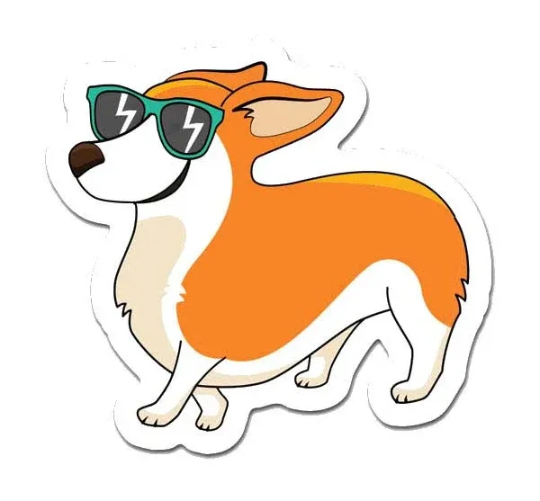 MightySkins Cool Corgi Laptop Sticker