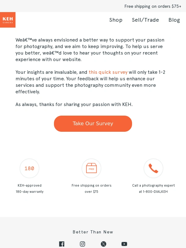 Keh - We’d love your feedback,KEH Camera