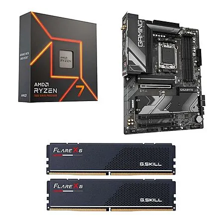 AMD AMD Ryzen 7 7700X, Gigabyte B650 Gaming X AX v2, G.Skill Flare X5 Series 32GB DDR5-6000 Kit, Computer Build Bundle