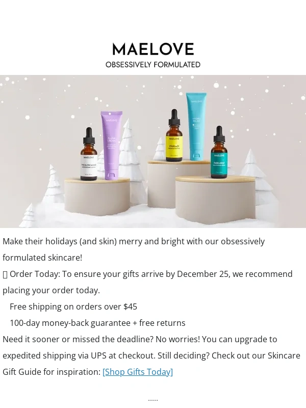 Maelove - Last Call for Holiday Delivery