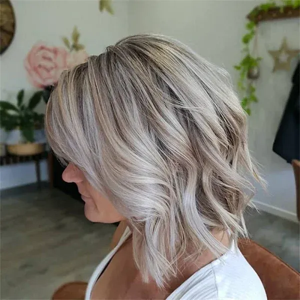 Soft Wavy Medium Wigs Natural Looking Synthetic Wigs for Ladies Daily Cosplay Hair Wig