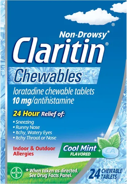 Claritin 24 Hour Non-Drowsy Allergy Chewable Tablets