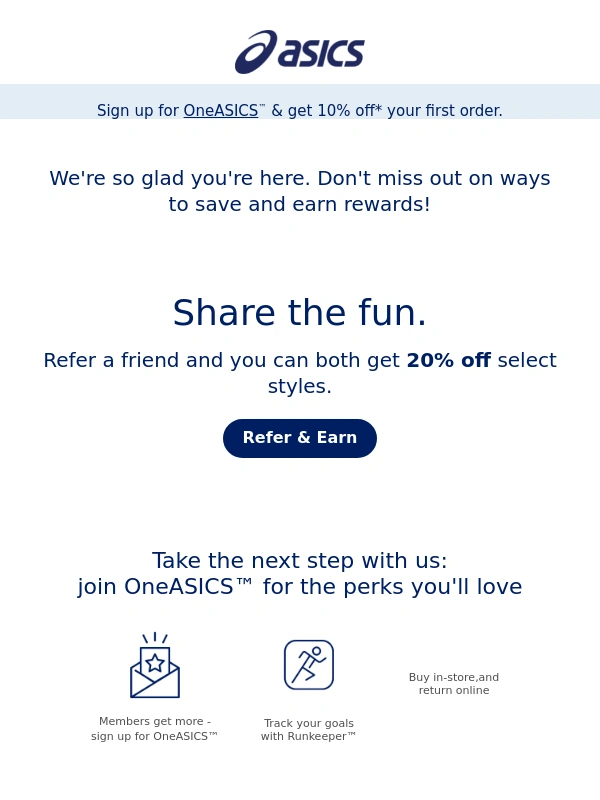ASICS - Keep earning with ASICS