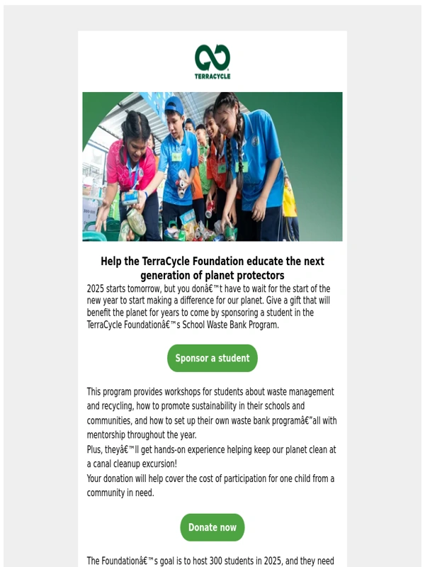 TerraCycle - It’s your last day to help make a change in 2024!