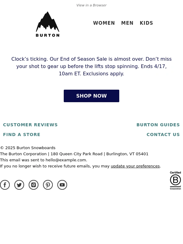 Burton - Final Hours to Save: Up to 40% Off