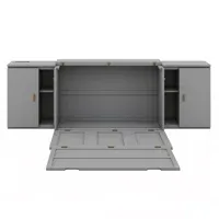 Jeltina Floor Murphy Bed with with Shelves Full