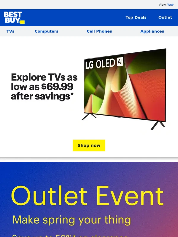 Best Buy - Hi there - TVs as low as $69.99 is an amazing DEAL... ?