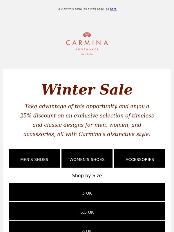 CARMINA - 25% off. Take advantage of this opportunity!