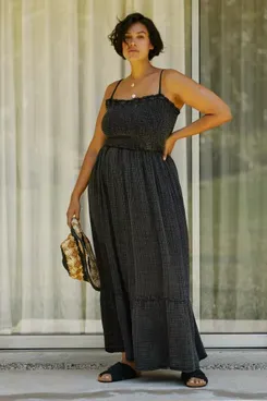 Anthopologie The Marisol Smocked Gauze Maxi Dress
