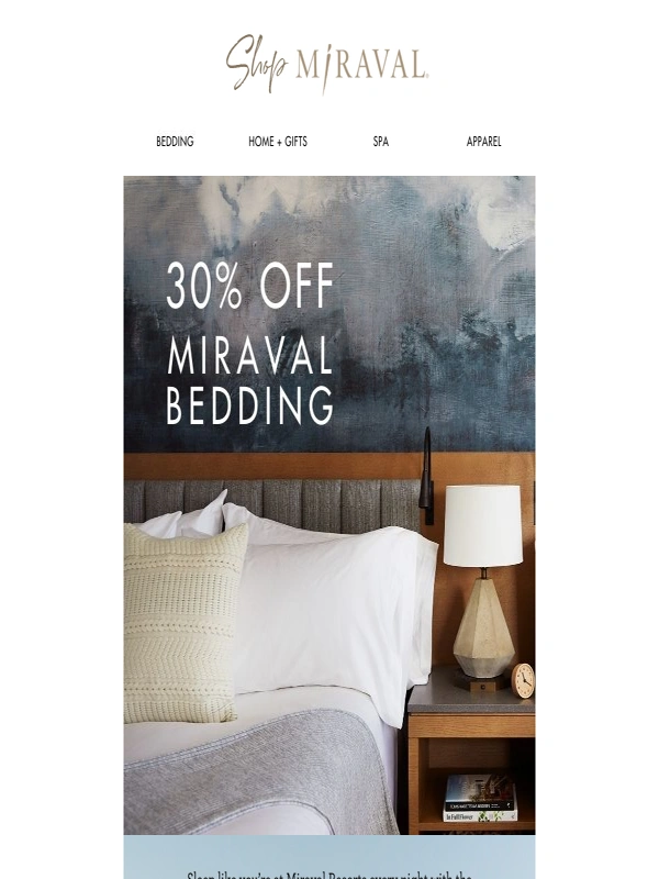 Miraval - Hurry! Last Chance for 30% Off Cozy Miraval Bedding