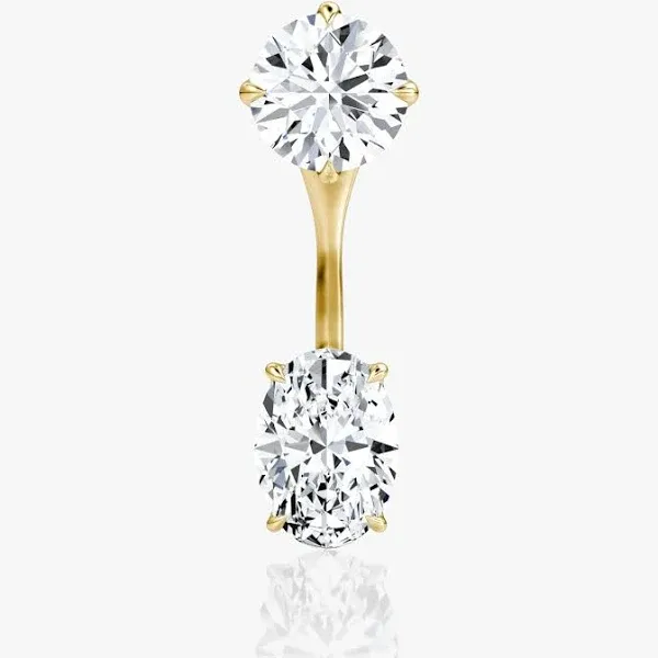 VRAI 14K White Gold Solitaire Stud & Ear Jacket Earrings