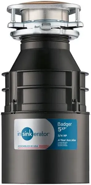 InSinkErator Badger 5XP Garbage Disposal 3/4 HP with Power Cord
