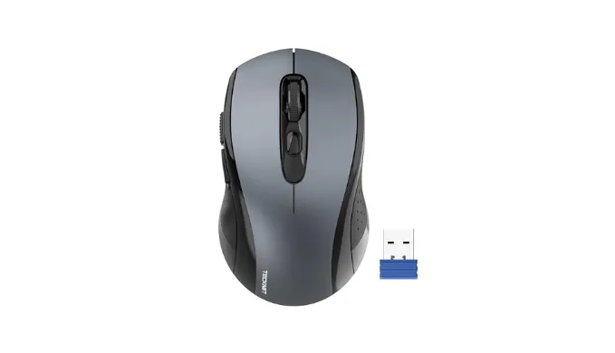 TECKNET Wireless Mouse for Laptop, 2.4G Wireless Computer Mouse, 5-Level Adjustable 4800 DPI, Silent Mouse with Receiver & 6 Buttons, 18 Months Battery Life, USB Portable Mouse for Mac, Chromebook