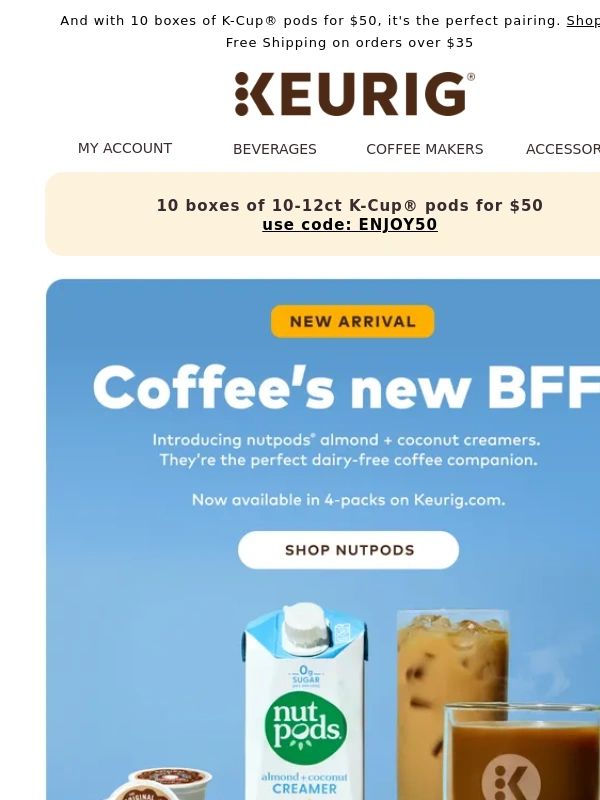 Keurig - NEW! nutpods® dairy-free creamers are in the house