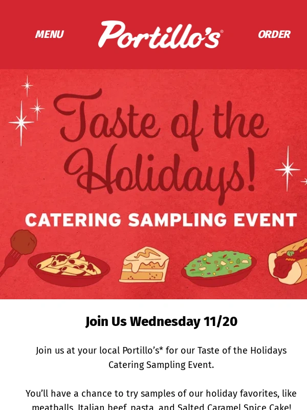 Portillo's - FREE Samples – This Wednesday!?