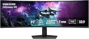 SAMSUNG 49" Odyssey G9 (G95C) Series DQHD 1000R Curved Gaming Monitor, 240Hz, 1ms(GtG), DisplayHDR 1000, AMD FreeSync Premium Pro, LS49CG950ENXZA at Amazon $769.99
