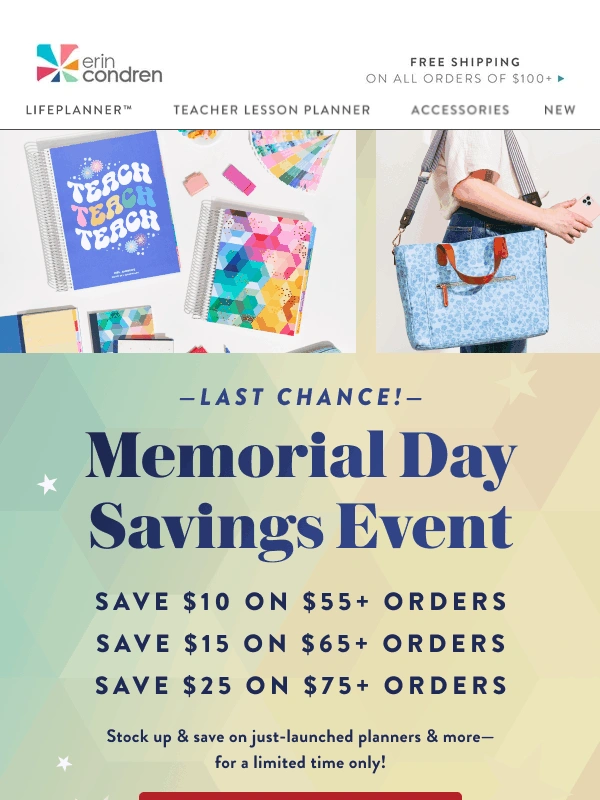 Erin Condren - Time’s almost up! Save before the Memorial Day sale ends!