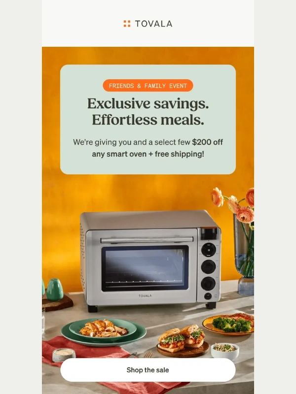 Tovala - Just for you: Shop our Friends & Family Event