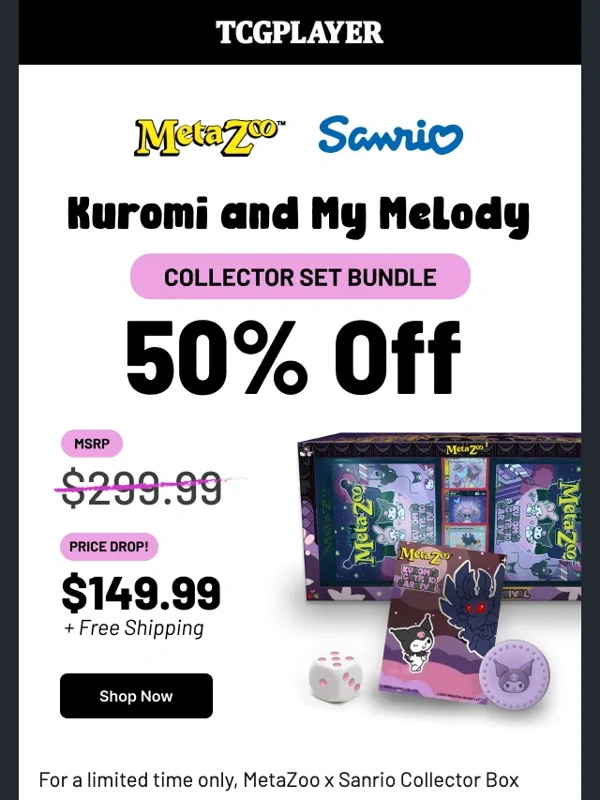 Tcgplayer - 50% off MetaZoo x Sanrio Collector Box Sets