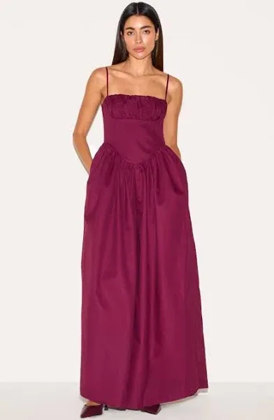 Women's Purple Premium Ruched Corset Detail Wide Leg Jumpsuit