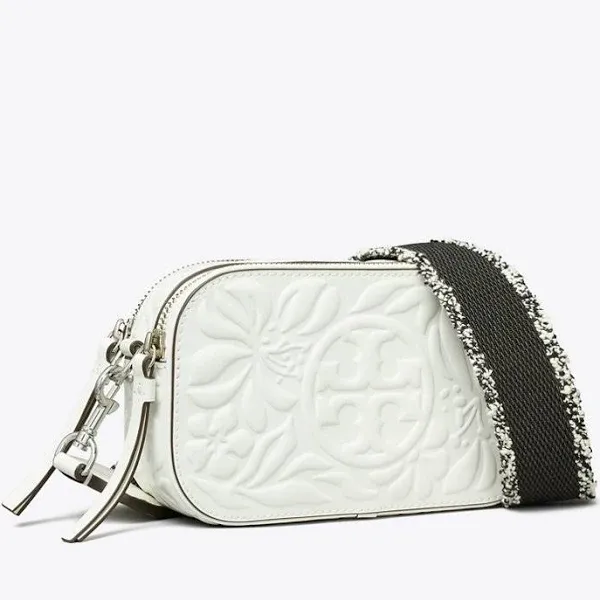 Tory Burch Mini Miller Floral Embossed Leather Crossbody Bag