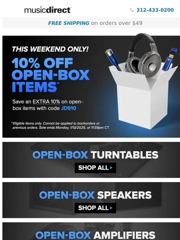 Music Direct - ♫ 10% Off Open-Box Items Starts Now!