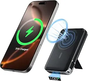 Nexoephy for Magsafe Battery Pack: [Qi2 Certified] Wireless 10000mAh PD 30/35W Portable Charger for iPhone 16/15/14/13/12 Pro/Max Magnetic Power Bank with Biult-in USB-C Fast Charging Cable B