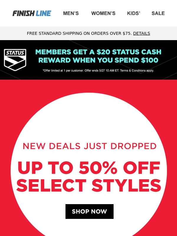 Finish Line - FINAL HOURS ⏳ Up to 50% off ends soon!