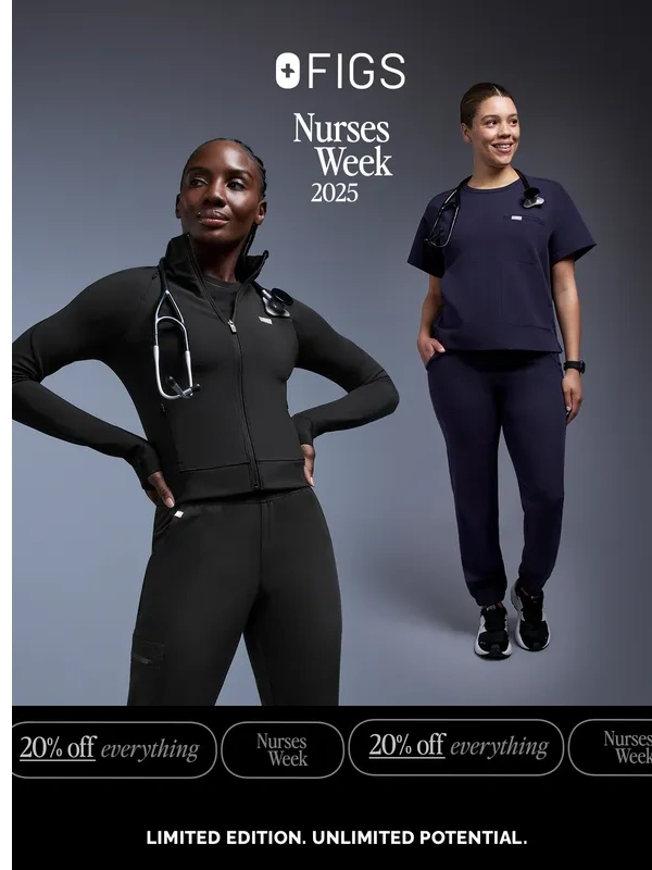 Figs - 20% OFF + NEW Styles in Black and Navy—just in time for Nurses Week