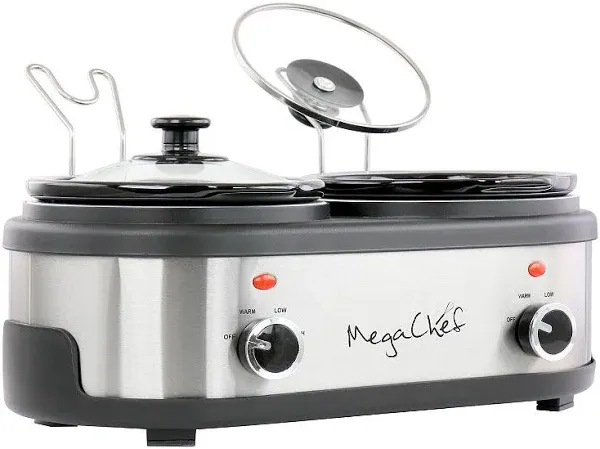 MegaChef Dual 1.5-L Dual Crock Buffet Slow Cooker