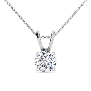 1/2-TCW Real Diamond Necklace in 14K White Gold Fill + 18" Sterling Silver Chain + $10 Gift Card