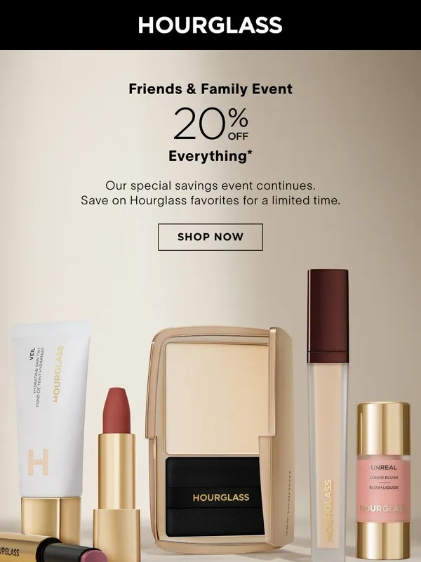 Hourglass Cosmetics - 20% Off Is Still On